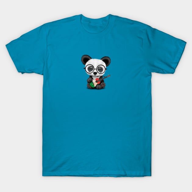 Baby Panda Playing Italian Flag Guitar T-Shirt by jeffbartels